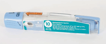 Image: The Otrexup self-injector in 10 mg formulation (Photo courtesy of Antares Pharma).